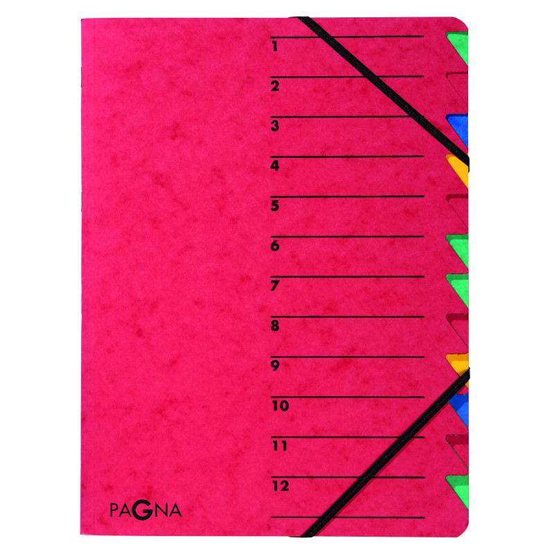 Pagna 24131-01 Trieur A4 Easy en carton avec 12 onglets colorés (Rouge) Pagna 24131-01 Trieur A4 Easy en carton avec 12 onglets colorés (Rouge)