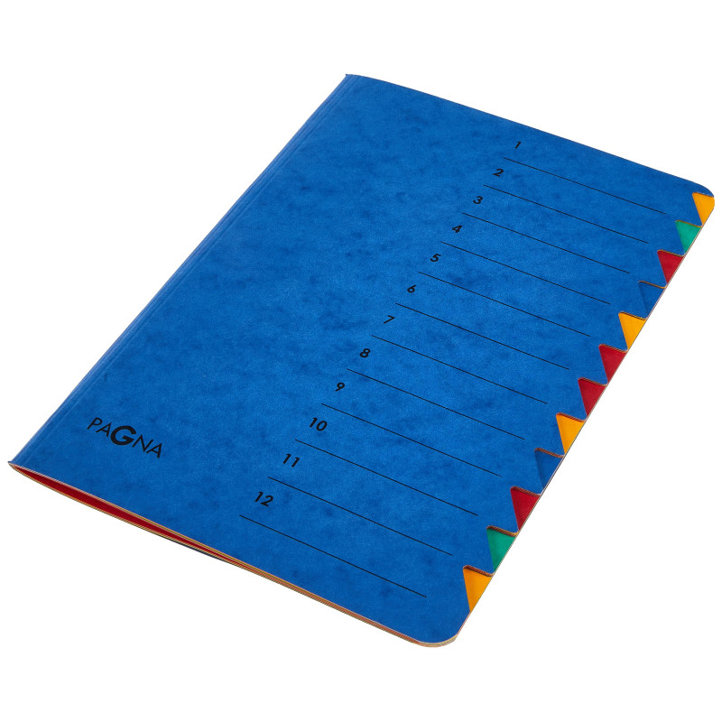 PAGNA P2413102 Trieur bleu DIN A4 carton aggloméré Nombre de compartiments: 12