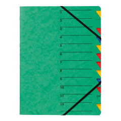 Pagna 24131-03 Trieur A4 Easy en carton avec 12 onglets colorés (Vert)
