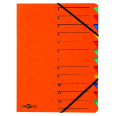 Pagna Trieur "Easy" A4 Carton 12 Compartiments Orange