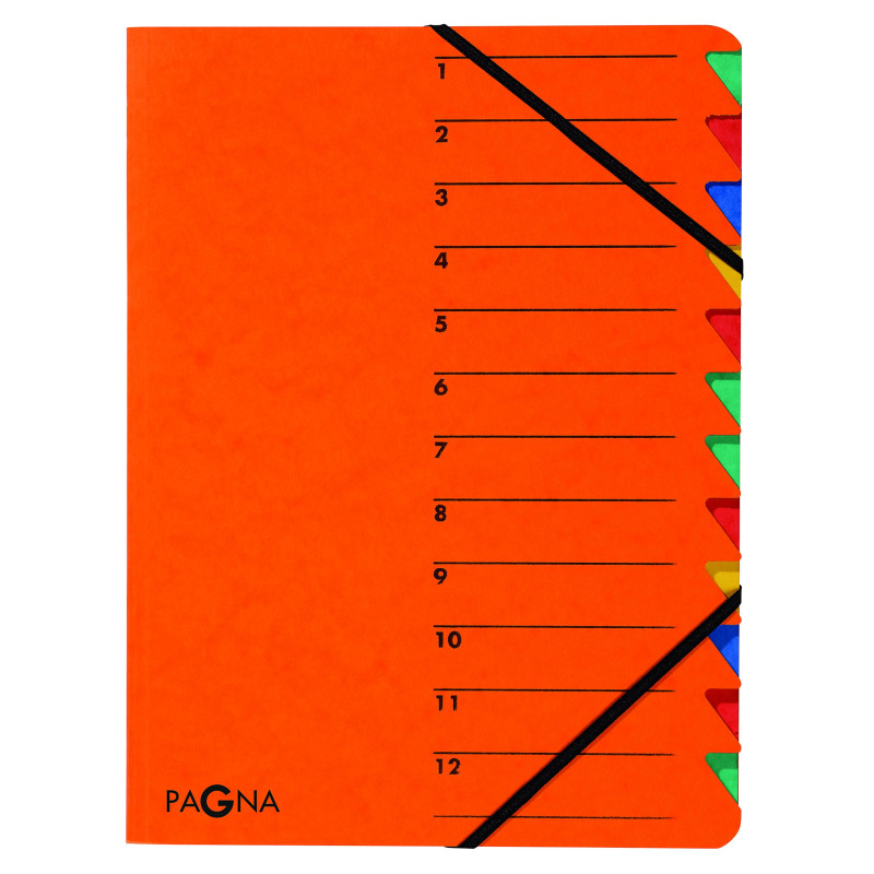 Pagna Trieur "Easy" A4 Carton 12 Compartiments Orange