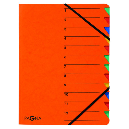 Pagna Trieur "Easy" A4 Carton 12 Compartiments Orange