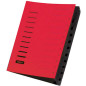 PAGNA Trieur cartonné agrafé sans soufflet+ élastique pour A4 12 compartiments Rouge PAGNA Trieur cartonné agrafé sans soufflet+ élastique pour A4 12 compartiments Rouge