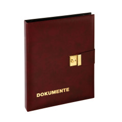 Pagna Porte-documents en cuir synthétique souple avec fermeture à sangle 4 anneaux