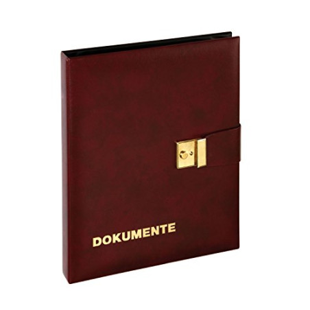 Pagna Porte-documents en cuir synthétique souple avec fermeture à sangle 4 anneaux