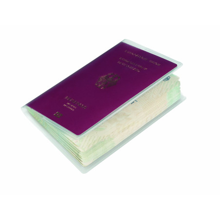 Durable 214319 Etui de Protège-Passeport 189 x 129 mm en plastique Résistant Transparent