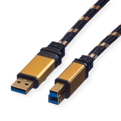 ROLINE GOLD Câble USB 3.0, type A - B, M/M, 0,8m