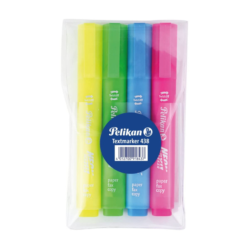 Pelikan surligneur Neon Marker, 4 couleurs en étui Pelikan surligneur Neon Marker, 4 couleurs en étui