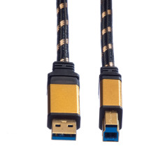 ROLINE GOLD Câble USB 3.0, type A - B, M/M, 0,8m