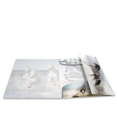 HERMA 19329 Classeur DIN A4 en plastique solide avec effet brillant et rabats intérieurs imprimés, reliure élastique pour les co