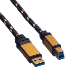 ROLINE GOLD Câble USB 3.0, type A - B, M/M, 0,8m