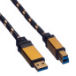 ROLINE GOLD Câble USB 3.0, type A - B, M/M, 0,8m ROLINE GOLD Câble USB 3.0, type A - B, M/M, 0,8m