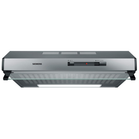 Siemens iQ100 LU62LFA51 hotte 250 m³/h Monté au mur Argent D - Hottes (250 m³/h, Ducted/Recirculating, E, E, D, 68 dB)