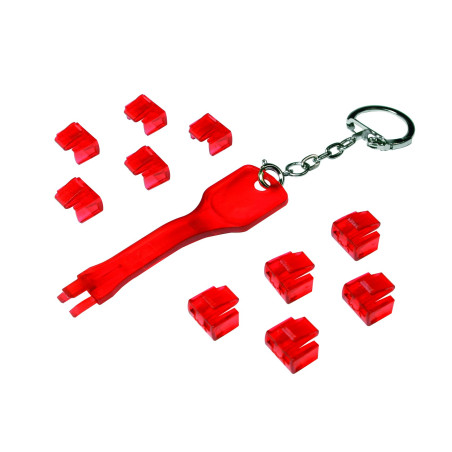 Logilink RJ45 1 Port x et 10 x Serrures 1x Schlüssel, 10x Schlösser Rot