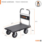 Meister Chariot de plateforme "super cross-over" - Pliable - Jusqu'à 300 kg de charge / Frein de stationnement / Roulettes pivot Meister Chariot de plateforme "super cross-over" - Pliable - Jusqu'à 300 kg de charge / Frein de stationnement / Roulettes pivot