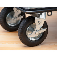 Meister Chariot de plateforme "super cross-over" - Pliable - Jusqu'à 300 kg de charge / Frein de stationnement / Roulettes pivot