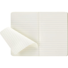 Cahier Moleskine Journal, Lot de 3 carnets lignés, couverture en carton et couture visible, marron, 64 pages, format Pocket 9 x 