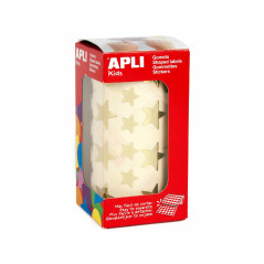 Apli 11116 - Gommettes en rouleau Etoiles or