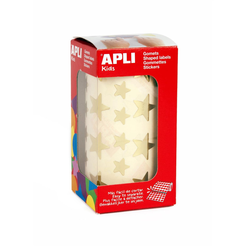 Apli 11116 - Gommettes en rouleau Etoiles or Apli 11116 - Gommettes en rouleau Etoiles or