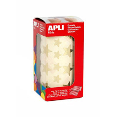 Apli 11116 - Gommettes en rouleau Etoiles or