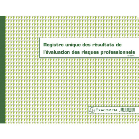 EXACOMPTA Piqûre 24x32cm Registre unique des résultats de l'évaluation des risques professionnels 60 pages
