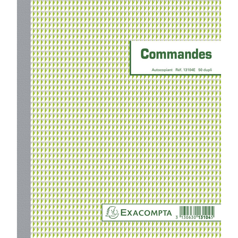 Exacompta - Réf. 13104E - 1 Manifold COMMANDES - 50 feuillets numérotés et autocopiants - duplicatas (1 original + 1 copie) - fo Exacompta - Réf. 13104E - 1 Manifold COMMANDES - 50 feuillets numérotés et autocopiants - duplicatas (1 original + 1 copie) - fo