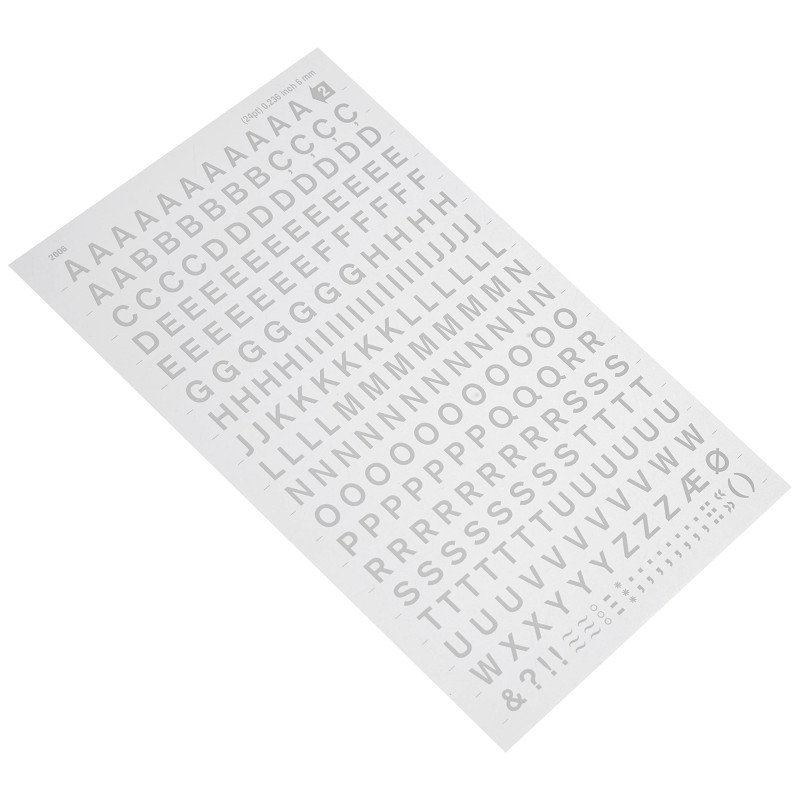 Apli DDB2F - Lettres transfert majuscules blanches - 6 mm - 258 caractères Apli DDB2F - Lettres transfert majuscules blanches - 6 mm - 258 caractères