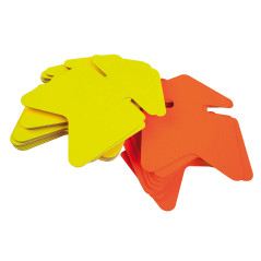 Agipa Paquet de 25 étiquettes pour point de vente en carton fluo jaune/orange forme flèche 16 x 24 cm