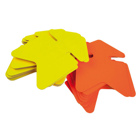 Agipa Paquet de 25 étiquettes pour point de vente en carton fluo jaune/orange forme flèche 16 x 24 cm