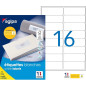 AGIPA Bte 1600 étiquette 99,1x33,9 mm (16 x 100F A4) Multi-usage Coin Rond Permanent Blanc