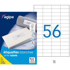 Apli 118992 Boîte de 5600 Etiquettes multi-usage A4 52,5 x 21,2 mm