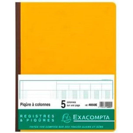 Exacompta Piqûre, 5 colonnes sur 1 page, 31 lignes, 80 pages