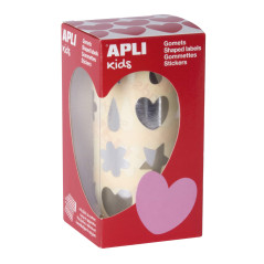 Apli Kids 17615 - Rouleau gommettes formes assorties Argent