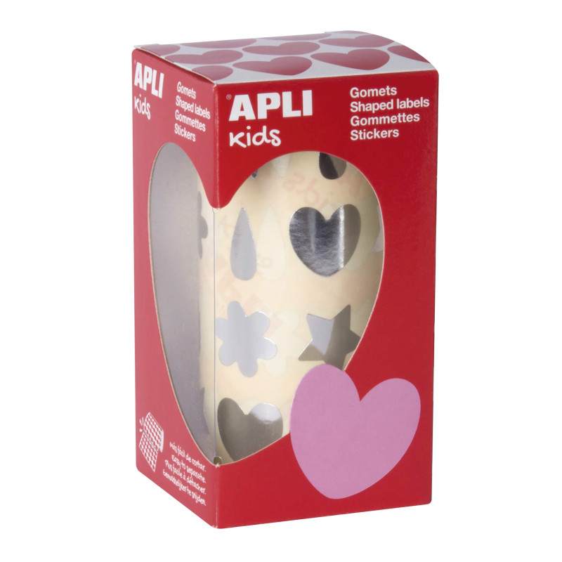 Apli Kids 17615 - Rouleau gommettes formes assorties Argent Apli Kids 17615 - Rouleau gommettes formes assorties Argent