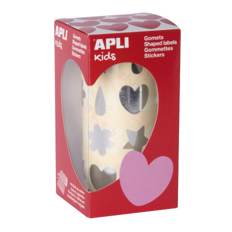 Apli Kids 17615 - Rouleau gommettes formes assorties Argent