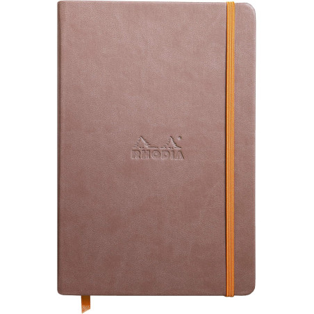 RHODIA 118744C - Carnet Rigide Taupe - A5 14,8 x 21 cm - Ligné - 192 pages - Papier Clairefontaine Ivoire 90 g/m² - Marque-Page,