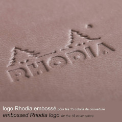 RHODIA 118744C - Carnet Rigide Taupe - A5 14,8 x 21 cm - Ligné - 192 pages - Papier Clairefontaine Ivoire 90 g/m² - Marque-Page,