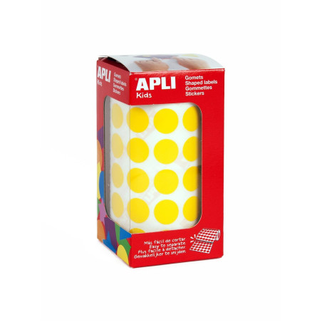 Apli kids 4855 Rouleau de 2832 Gommettes Rondes 15 mm Jaune