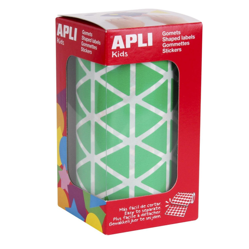 Apli Kids 4870 Rouleau de 2832 gommettes triangulaires 20 mm vert