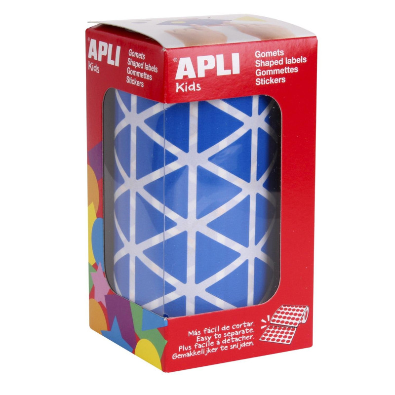 Apli Kids 4868 Rouleau de 2832 gommettes triangles grand bleu. 20 mm