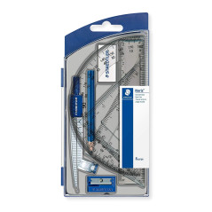 Staedtler Noris 550, Compas scolaire de précision avec attache-crayon intégrée pour l'école, Boîtier refermable pratique avec ou
