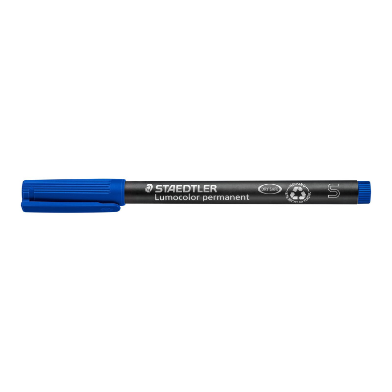 Staedtler Lumocolor, Lot 10 marqueurs permanents universels pour la plupart des surfaces, pointe fine, couleur d'encre bleue, 31 Staedtler Lumocolor, Lot 10 marqueurs permanents universels pour la plupart des surfaces, pointe fine, couleur d'encre bleue, 31