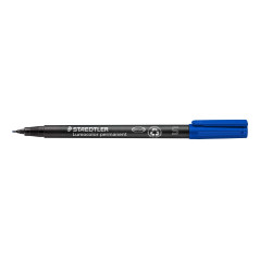 Staedtler Lumocolor, Lot 10 marqueurs permanents universels pour la plupart des surfaces, pointe fine, couleur d'encre bleue, 31