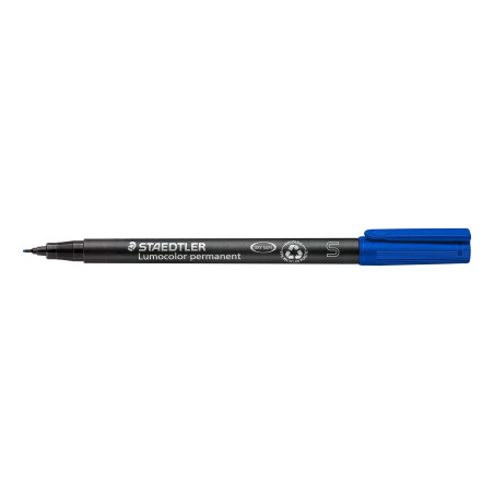 Staedtler Lumocolor, Lot 10 marqueurs permanents universels pour la plupart des surfaces, pointe fine, couleur d'encre bleue, 31