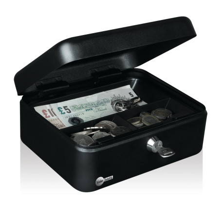 Yale YCB/090/BB2 Caisse à monnaie et billets à clé - Taille Medium - Caisse en acier, 6 Compartiments pour ranger et transporter
