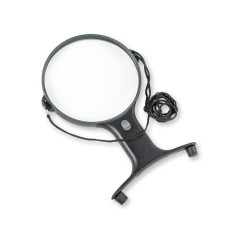 Carson MagniShine loupe à mains libres, grossissement de 2x, fonction éclairage par LED (HF-66) Noir