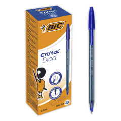 BIC Cristal Exact Stylos-Bille Pointe Aiguille (0,7 mm) - Écriture Précise et Fluide - Bleu, Boîte de 20