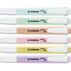 Surligneur STABILO Pastel Collection - Coffret Mixte 13 Pices: 6 STABILO Swing Cool + 3 Pointe 88 + 3 PointeMax + 1 Rgle Pochoir