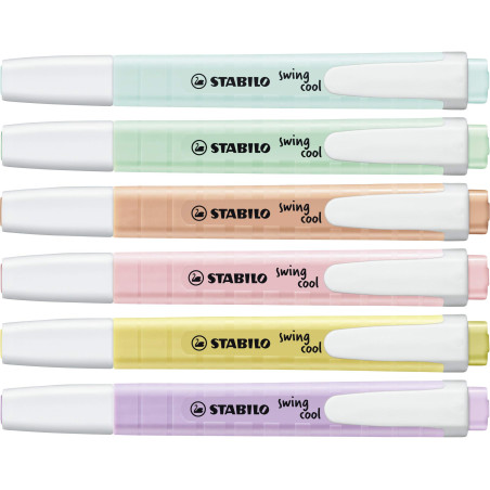 Surligneur STABILO Pastel Collection - Coffret Mixte 13 Pices: 6 STABILO Swing Cool + 3 Pointe 88 + 3 PointeMax + 1 Rgle Pochoir