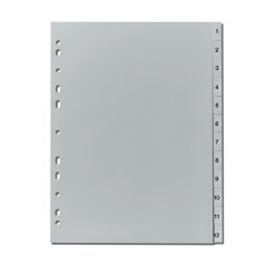 Herlitz 10841252 Intercalaires perforés 1–12, 23 x 29,7 cm, PP avec touches 1
